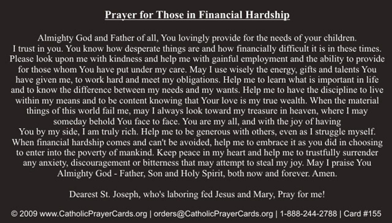 Prayer for Those in Financial Hardship