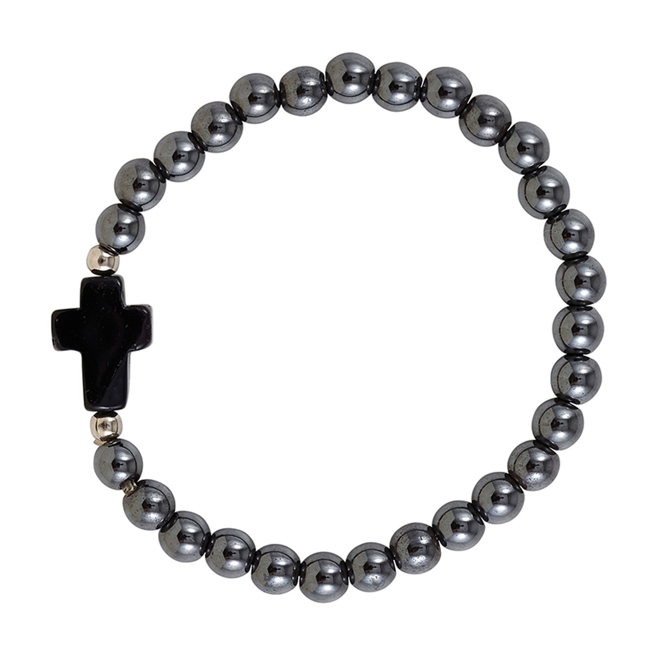 Hematite Bracelet Black Cross