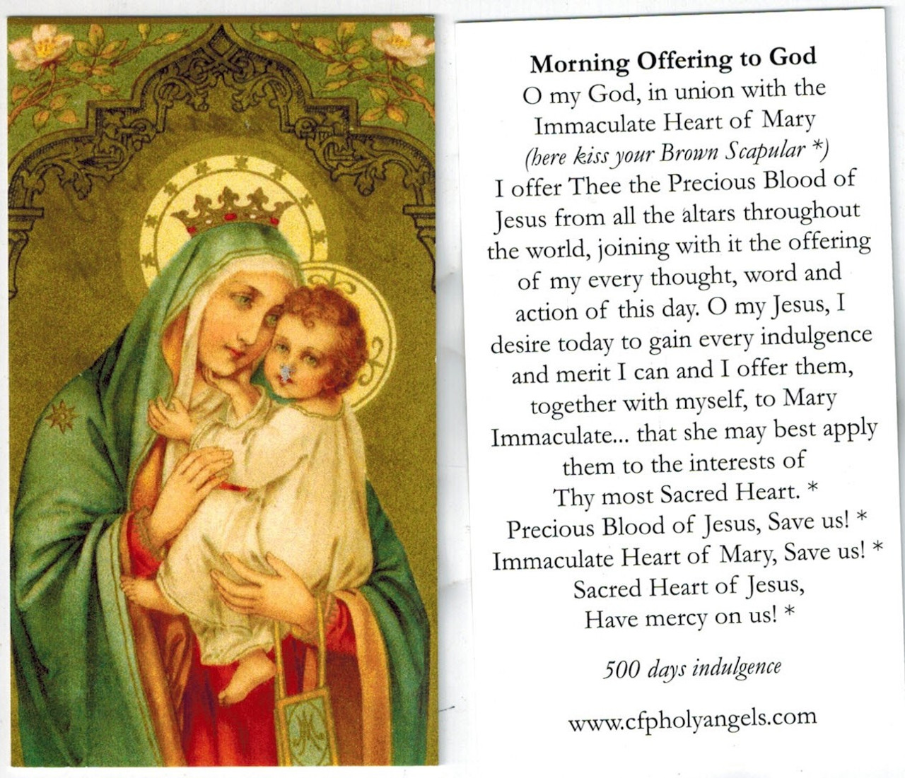 Morning Offering with scapular devotion