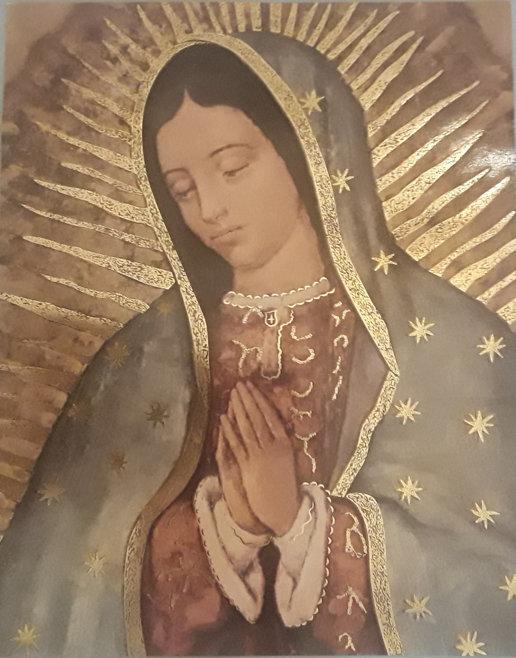 Mother Mary Images with Gold Highlights - Italian Gold Press Metal Foil