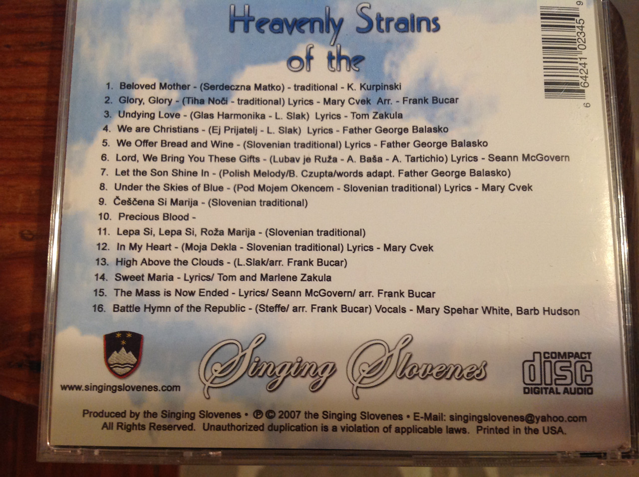 Heavenly Strains of the Singing Slovenes CD