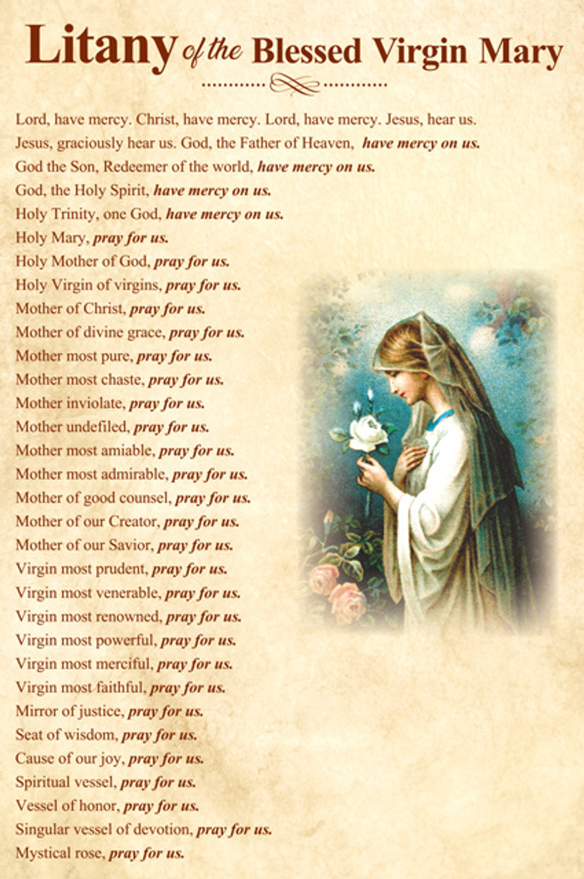 Litany of the Blessed Virgin Mary Prayer Card Litany of the Blessed Virgin Mary Prayer Card
