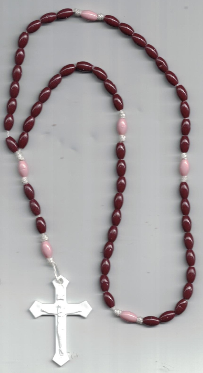 Brown and Pink Plastic Rosary