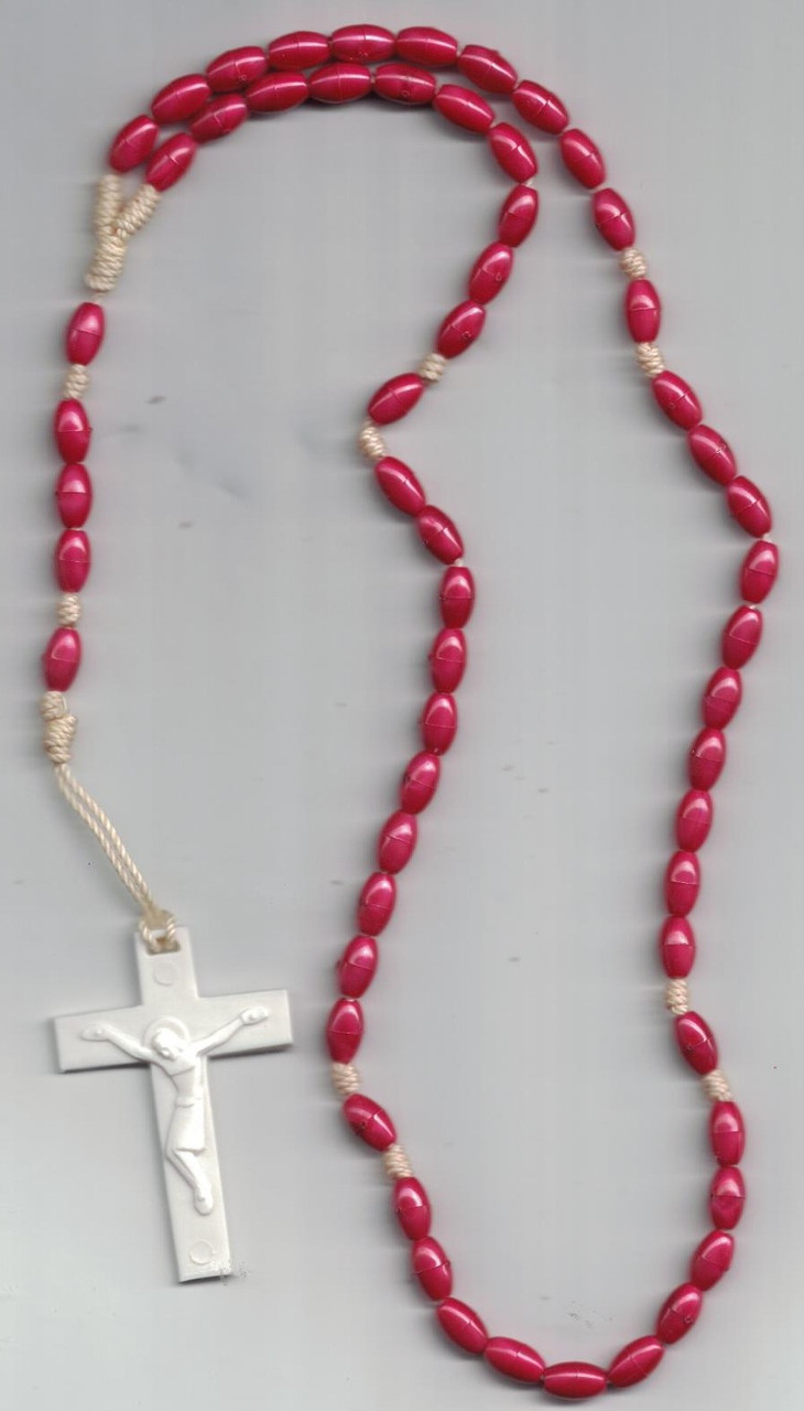 Redish Pink Plastic Rosary