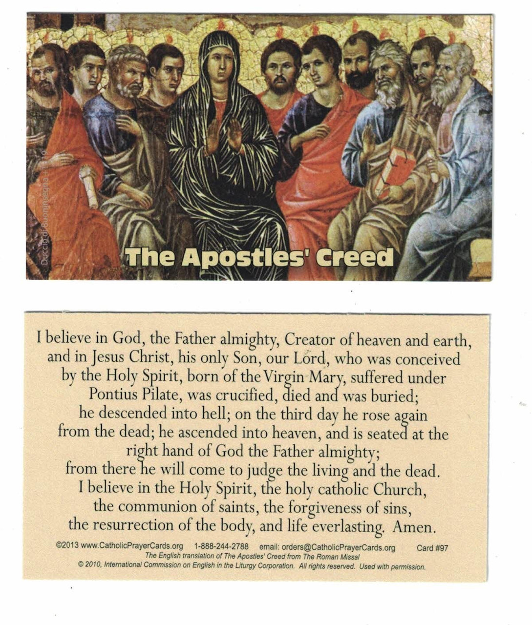 The Apostles Creed Prayer Card