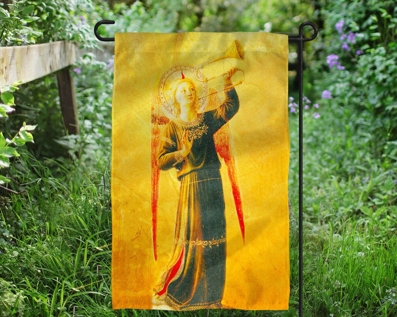 Fra Angelico Angel with Horn Outdoor Garden Flag