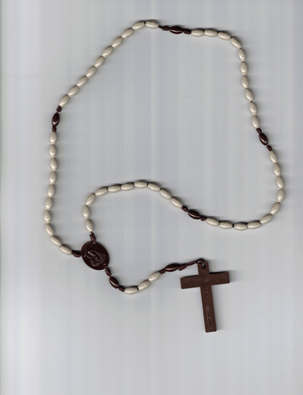 Tan and Brown Plastic Rosary