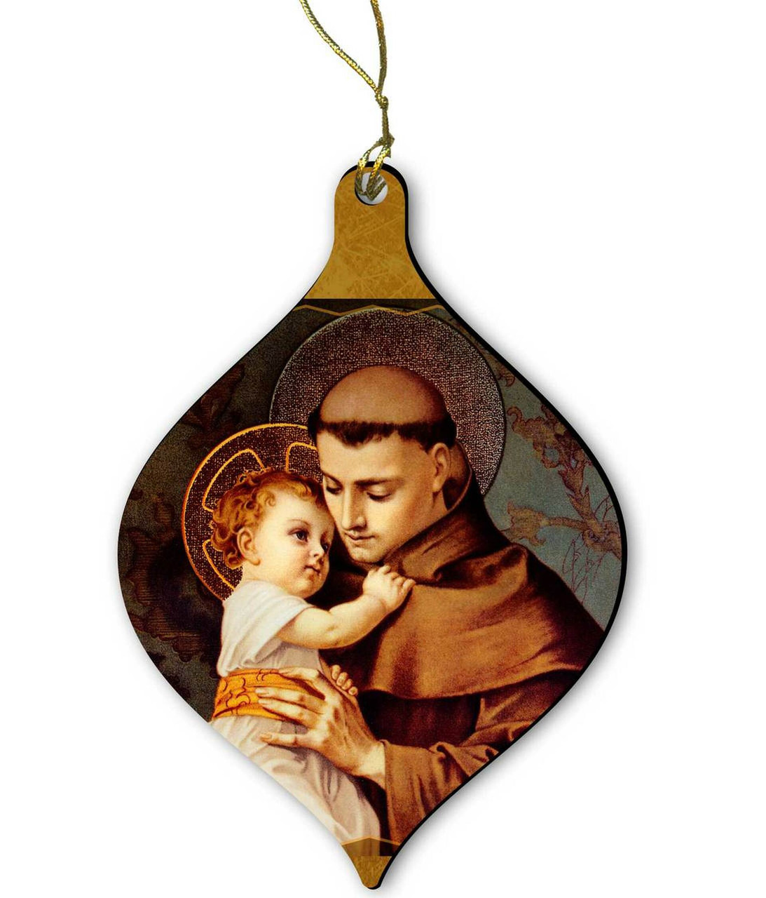 St. Anthony with Jesus Wood Ornament