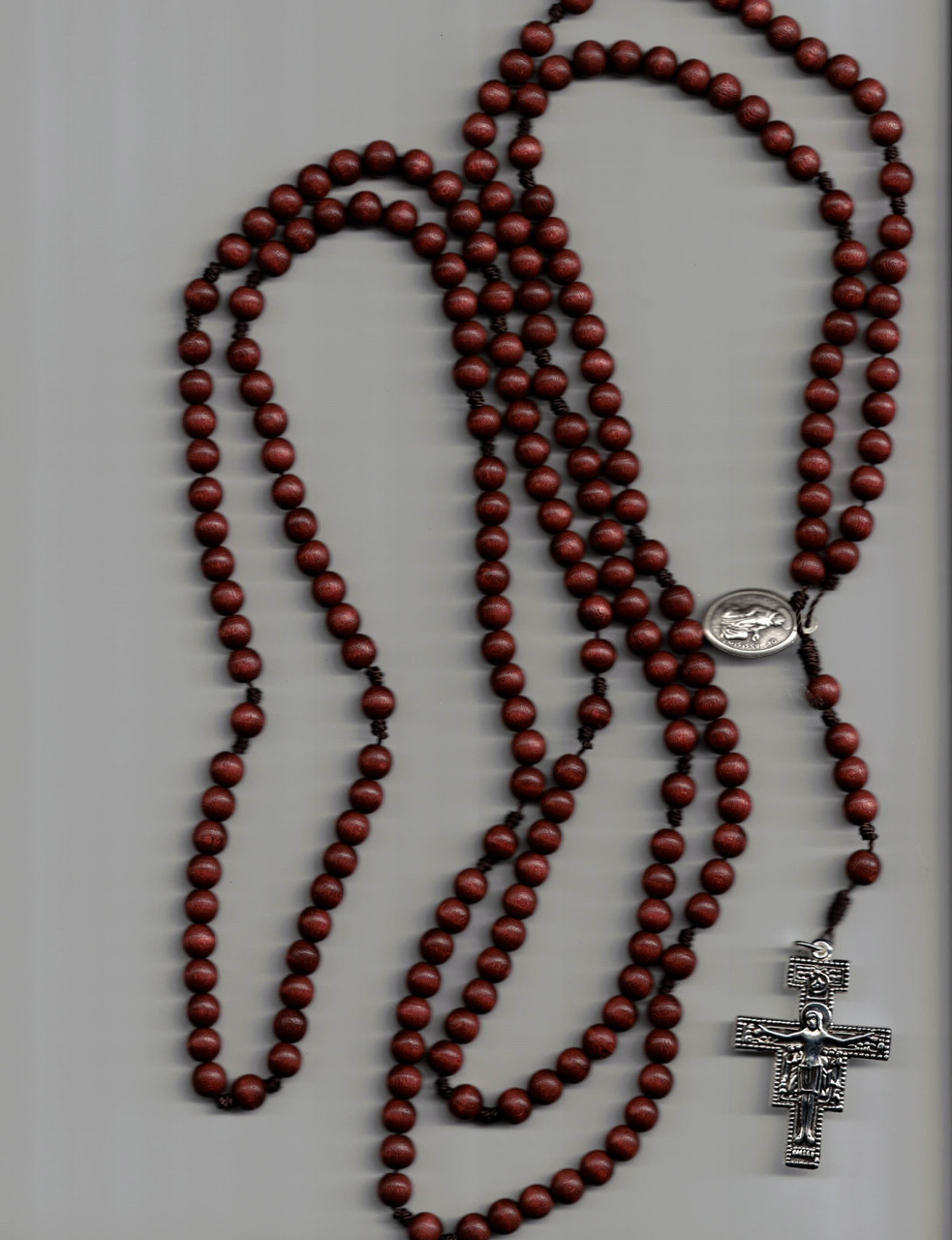 20 decade Rosary with San Damiano Crucifix and St. Francis and St. Anthony Medal