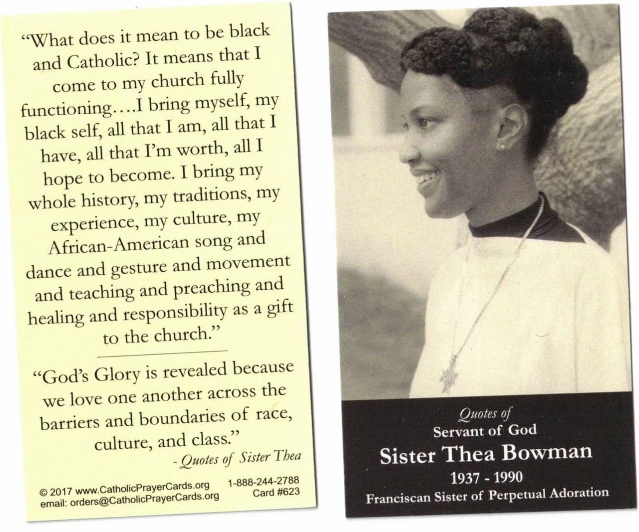 Sister Thea Bowman Prayer Card