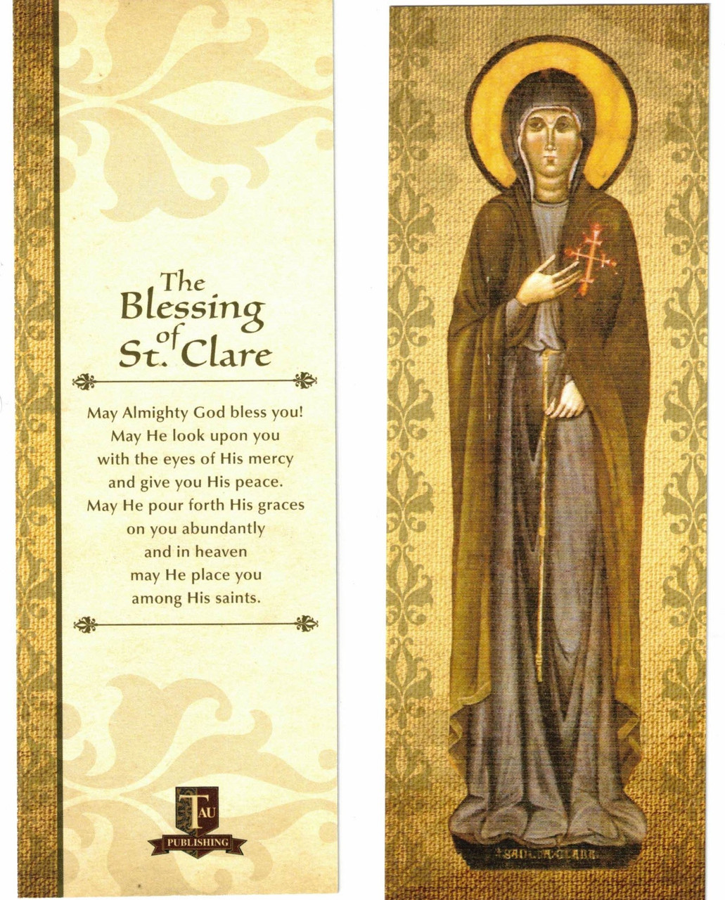 Saint Clare and Blessing of Saint Clare bookmark