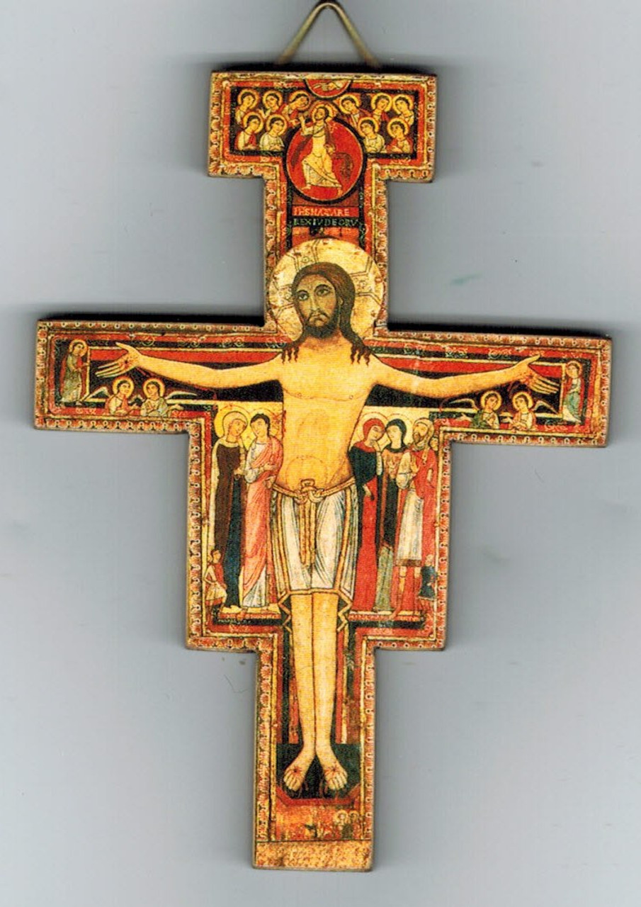 Small San Damiano Wall Crucifix -- image of original--3.25"