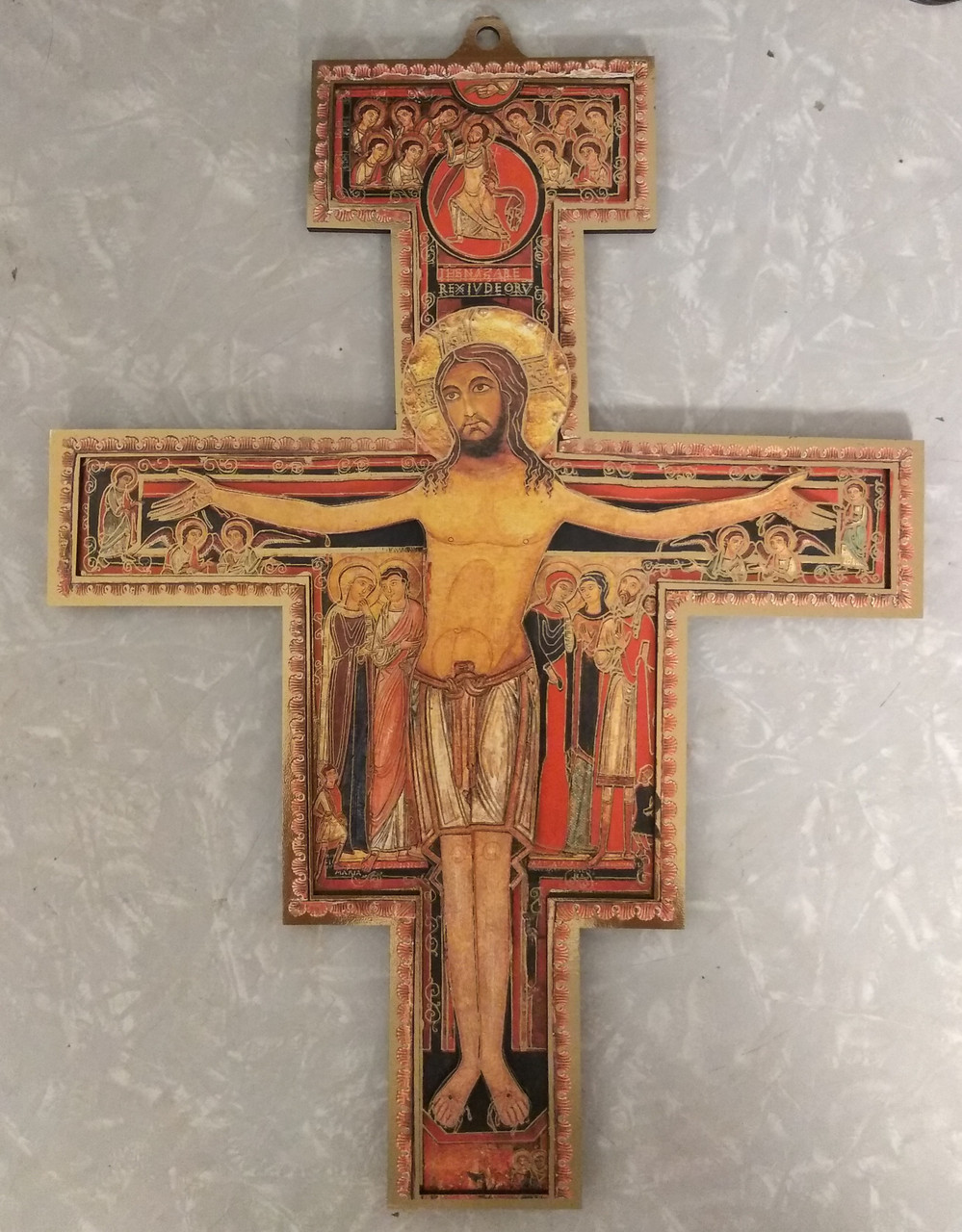 San Damiano Wall Crucifix with 3D Cut (16'')