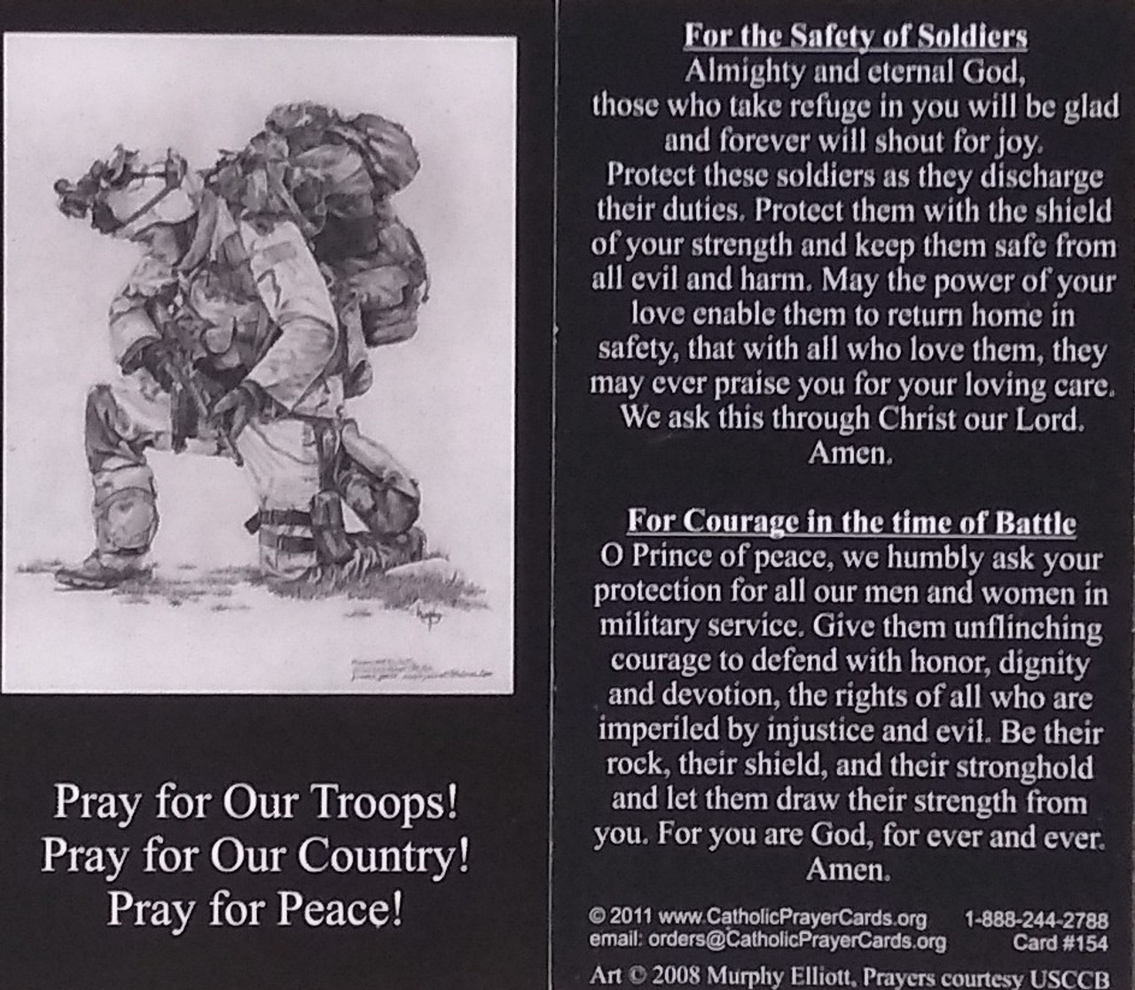 Prayer for Troops Card