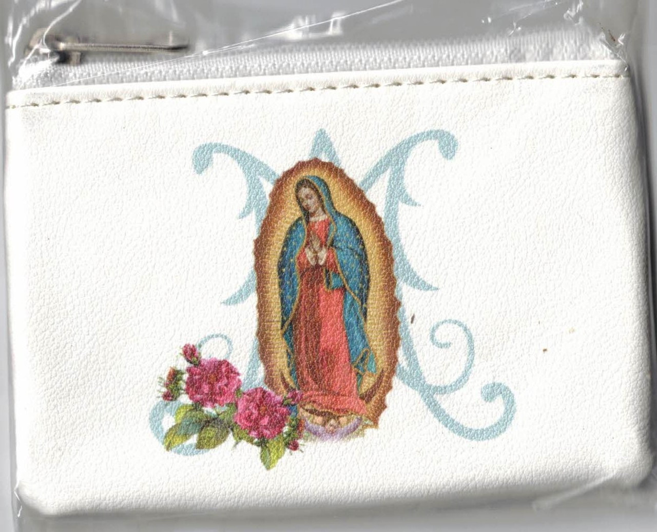 Our Lady of Guadalupe White Rosary Case 