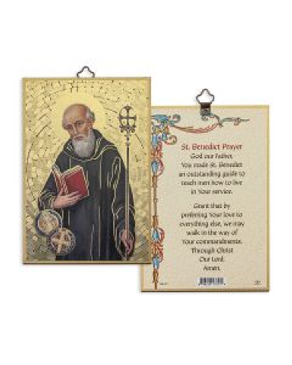 Saint Benedict Mosaic Plaque with Prayer 