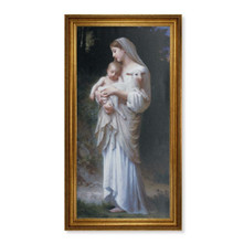 Antique Stretched Over Canvas  Gold Frame