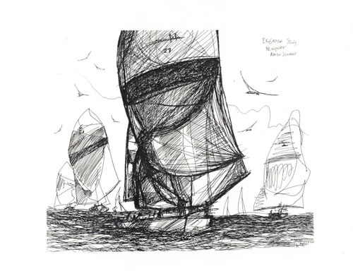 "Regatta Study" print by Joseph Matose 8"x 11"