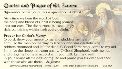 Saint Jerome Prayer Card