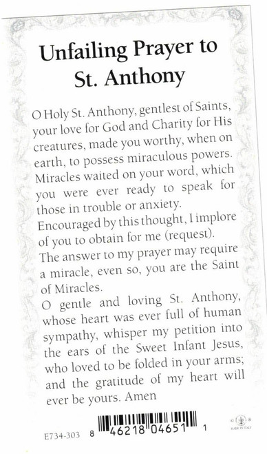 Unfailing Prayer to Saint Anthony of Padua