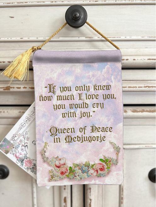 Velvet Blessing Pouch - Medjugorje / Our Lady of Peace