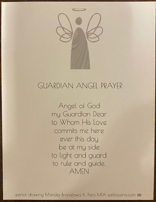 Large Guardian Angel Holy Card   5.5"x4.25"