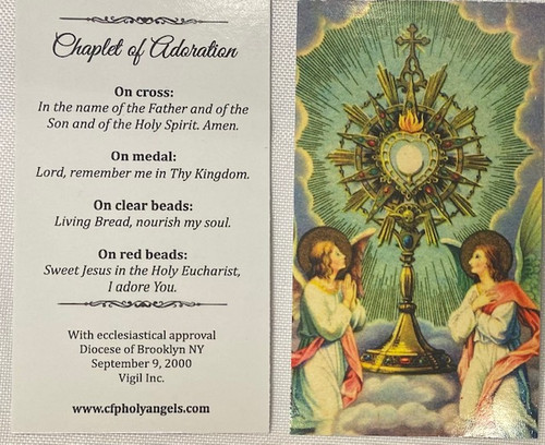 Beautiful Holy Card - Chaplet of Adoration