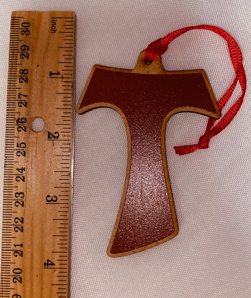 Franciscan Tau Wood Christmas Ornament - Simple & Elegant