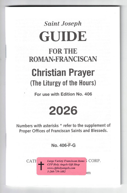 2026 Roman Franciscan Guide to One Volume Christian Prayer (the Liturgy of the Hours) 406 F-G