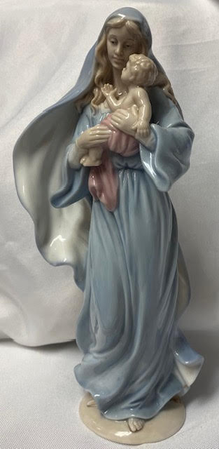 Vintage Porcelain 6" Statue - Virgin & Child - Valencia Collection Roman Inc. 