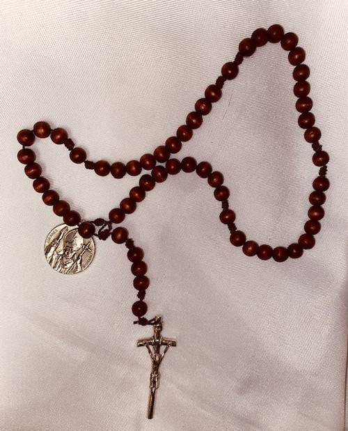 Pope St. John Paul II Cord Rosary - Handcrafted with Vintage Crucifix & Medal