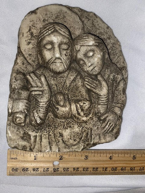 Christ at the Last Supper Wall Plaque - Stone Reproduction of original 12th Century 