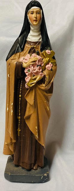 Vintage 12" Chalkware Statue of St.  Therese Statue 