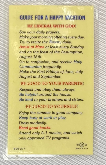 Rare Vintage Laminated Card - Happy Vacation