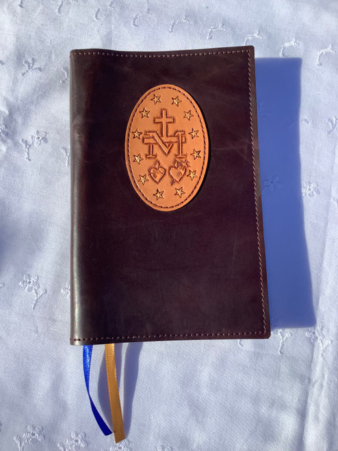 Miraculous Medal - Magnificat/Give Us This Day Handcrafted Leather Cover Standard Size