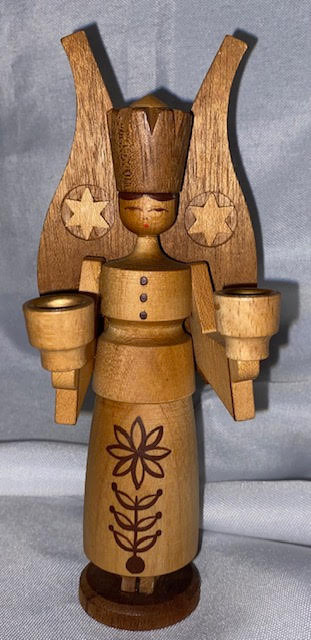 Vintage Wood Angel Candle Holder
