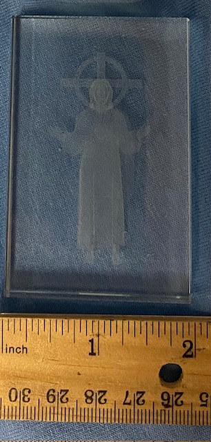 Clear  Etched Glass Collectable - Jesus