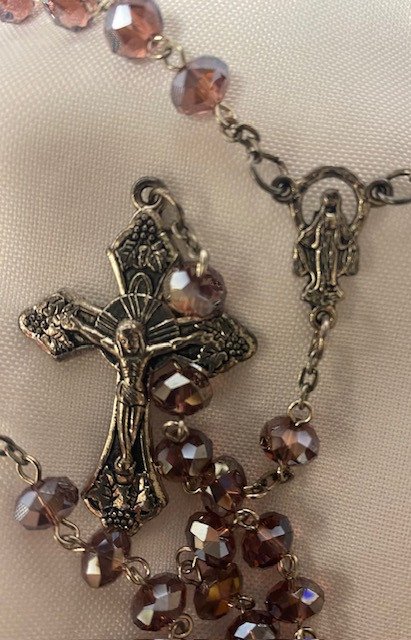 Beautiful Vintage Rosary with Shiny Faceted Beads