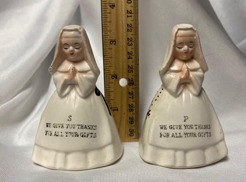 Antique/Vintage Nun Salt/Pepper Shakers - Japan Porcelain 