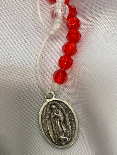 Newly Strung Divine Mercy Rosary with Vintage Divine Mercy/OL Guadalupe Medal