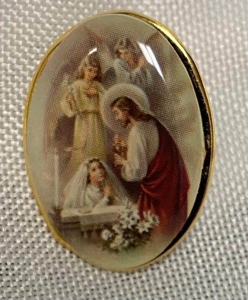 Full Color Lapel Pin - First Communion Girl - Only 1 Available