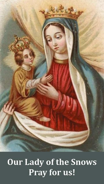 Our Lady of the Snows Prayer Card