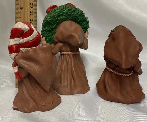 Set of 3 Adorable Vintage Holiday Friar Folk