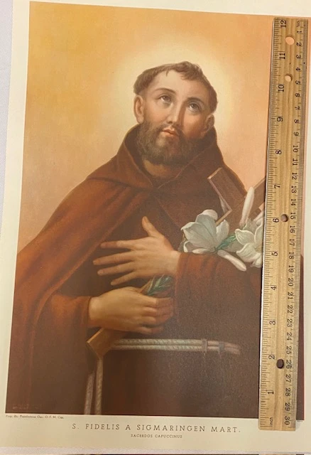 Vintage Italian Frameable Print - Fidelis A Sigmaringen Martyr