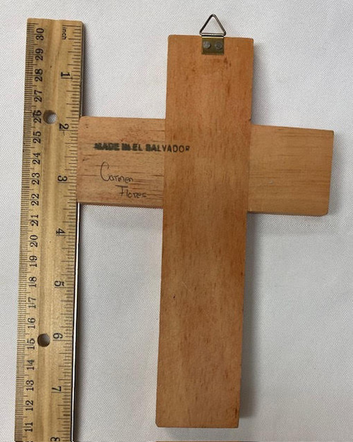 Colorful 7" Wood Cross Made in El Salvador