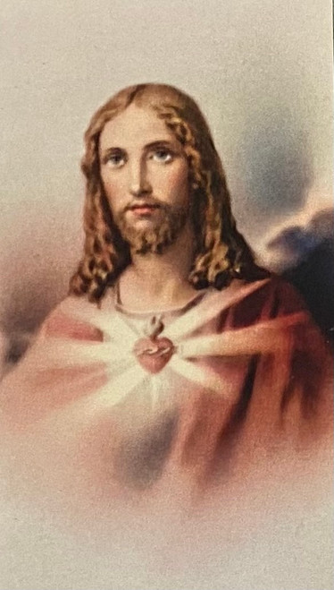Vintage Inspired Gold Edged Holy Card - Sacred Heart