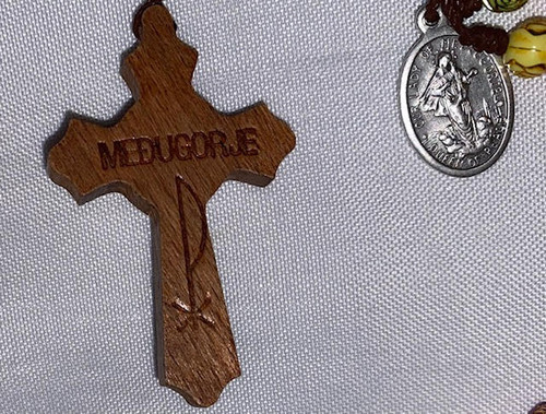 Medugorje Flower Rosary with Medal & Vintage St. Benedict Crucifix