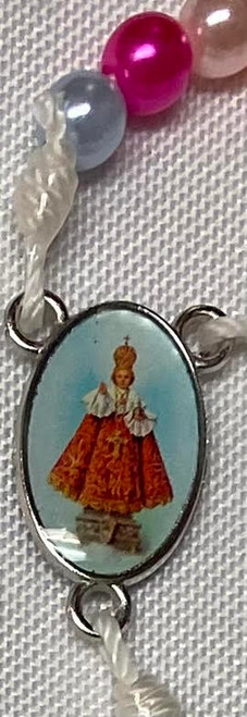 Colorful Infant of Prague Rosary with San Damiano Crucifix