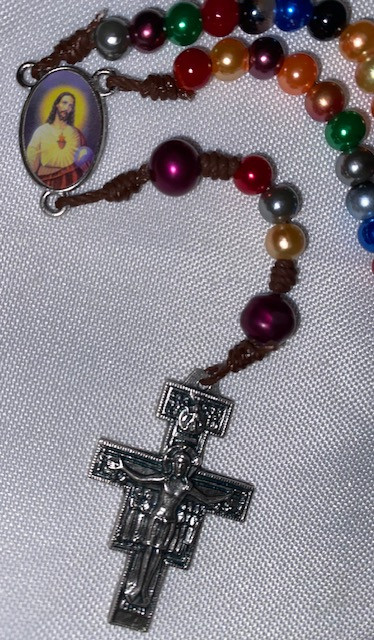 Unique Sacred Heart Rosary with San Damiano Crucifix