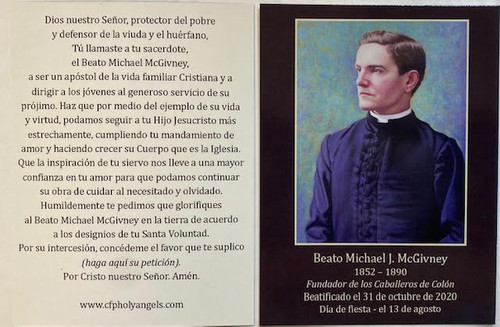 Blessed Michael McGivney Prayer Card--Spanish